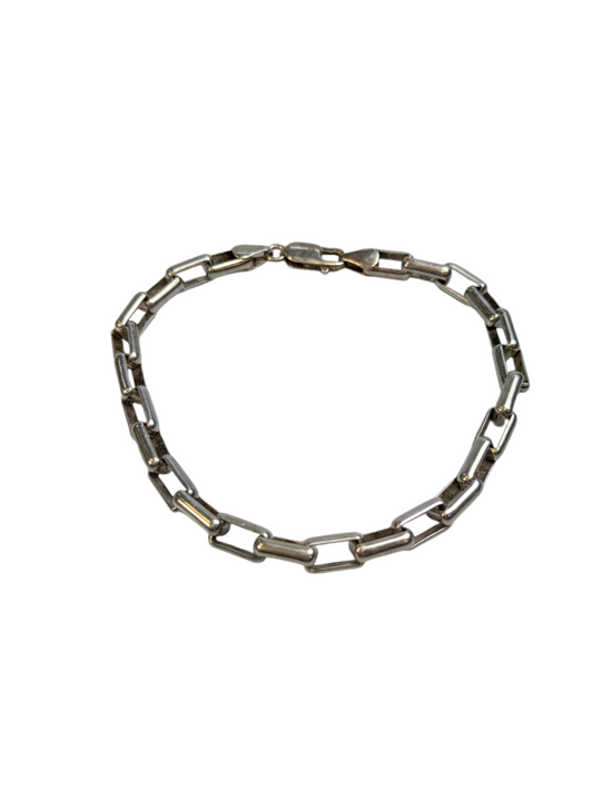 925 Sterling Silver Square Link Chain Bracelet